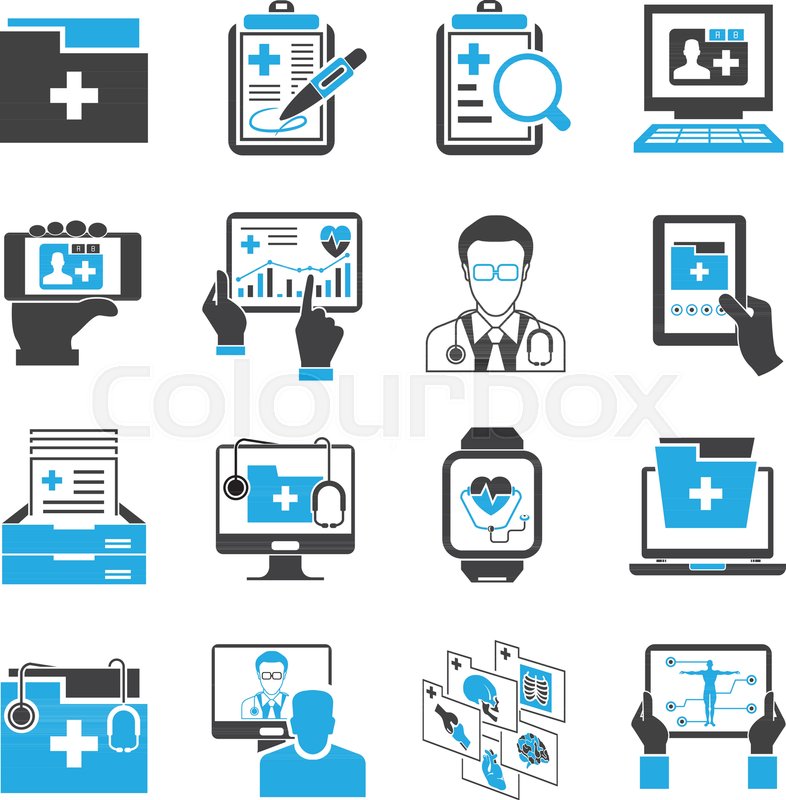 786x800 Medical File, Medical Record Data Icons