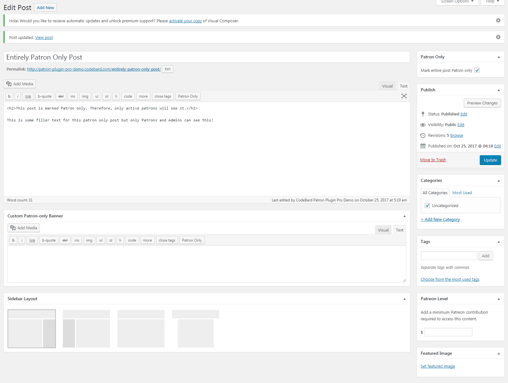 1618x1221 Uncategorized Patron Plugin Pro Demo