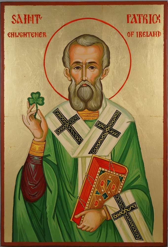 681x1000 St Patrick Of Ireland Large Hand Painted Icon