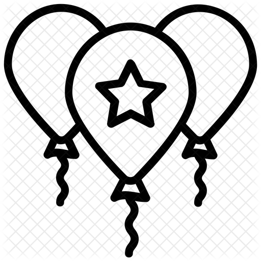 512x512 Patriotic Balloons Icon Of Line Style