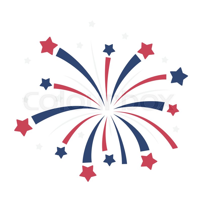 800x800 Patriotic Fireworks Icon In Cartoon Stock Vector Colourbox