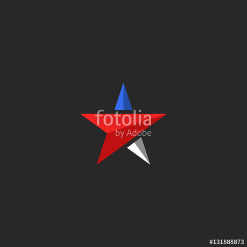 500x500 Star Logo Mockup, Usa Patriotic Icon Design Element Template