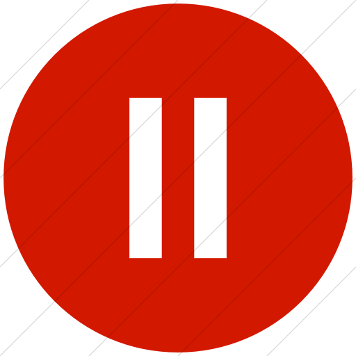 512x512 Iconsetc Flat Circle White On Red Classica Pause Button Icon
