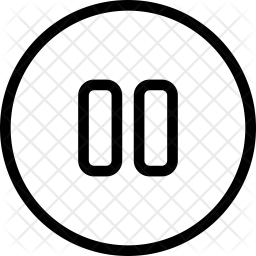 256x256 Pause Button Icon Of Line Style