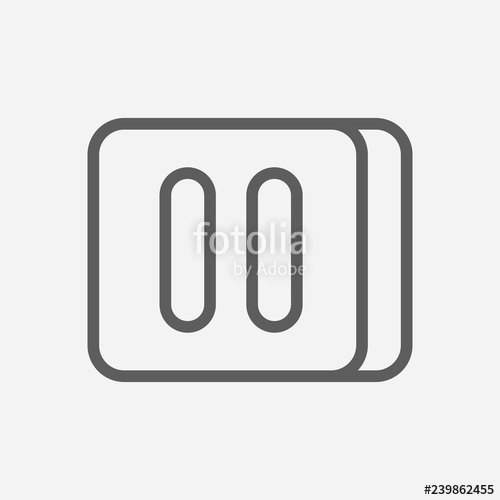 500x500 Pause Button Icon Line Symbol Isolated Vector Illustration