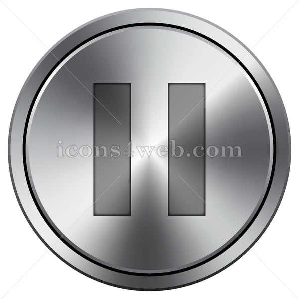 600x600 Pause Icon Round Icon Imitating Metal Pause Button