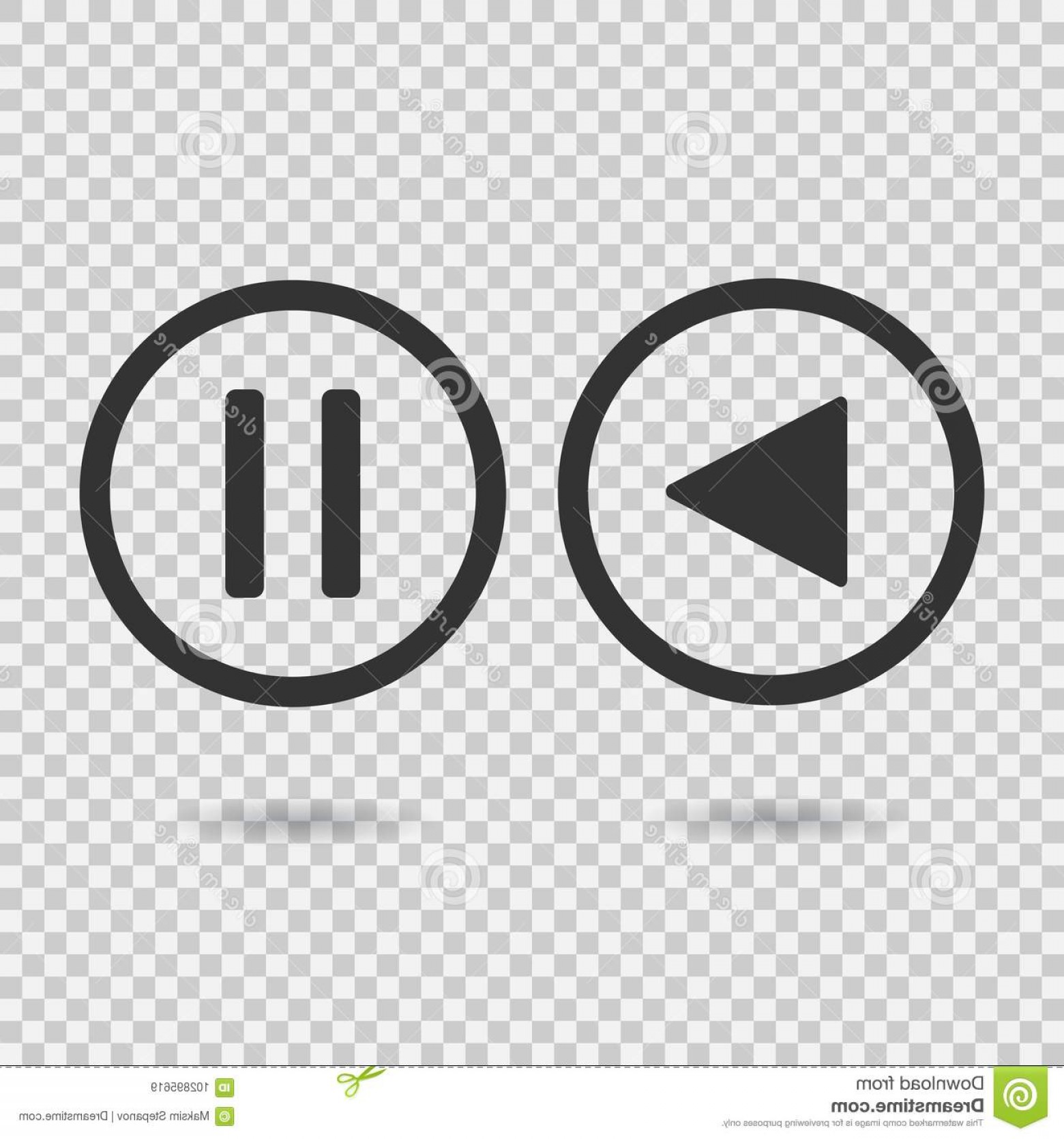 1560x1668 Play Button Pause Button Icons Shadow Transparent Background