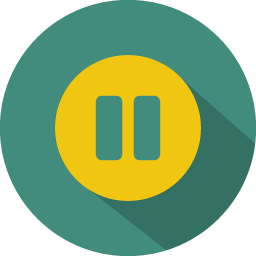 256x256 Button Pause Icon Colorful Long Shadow Iconset Graphicloads