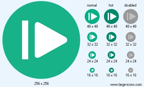 464x280 Play Pause Button Icon Image Large Flat Icons