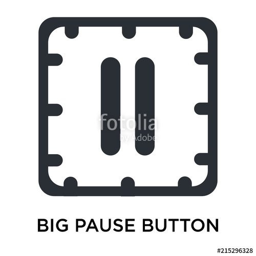 500x500 Big Pause Button Icon Isolated On White Background Simple