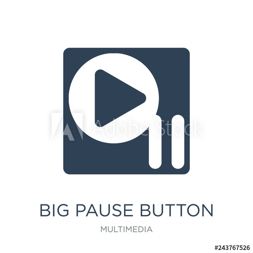 500x500 Big Pause Button Icon Vector On White Background, Big Pause Butt