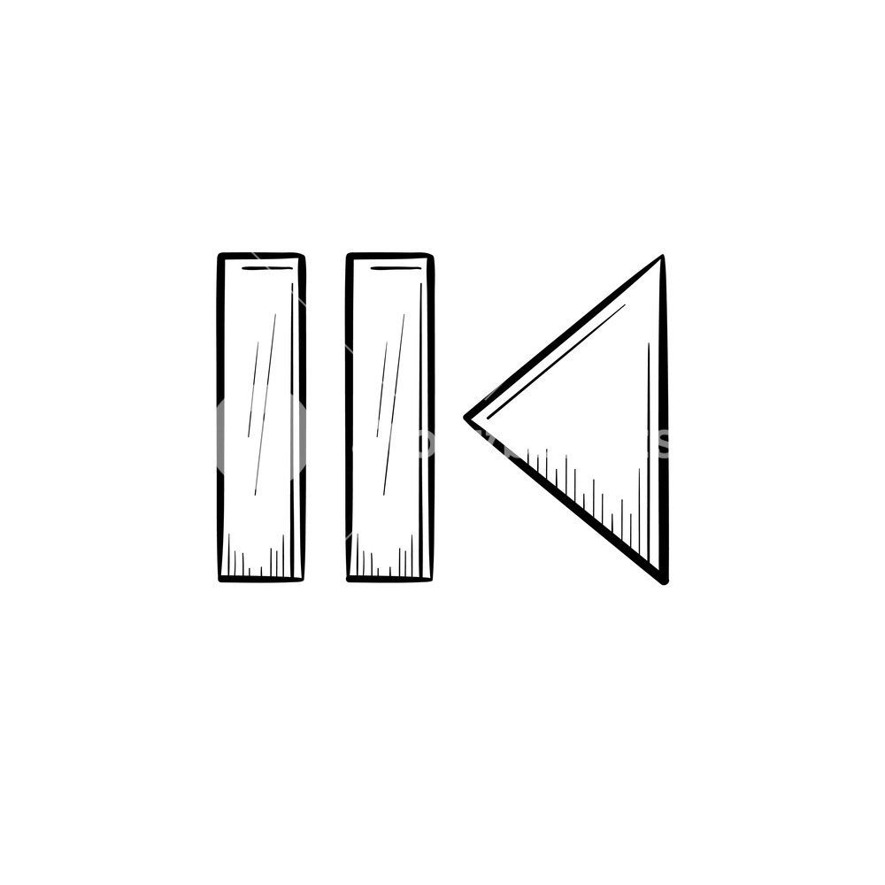 1000x1000 Pause And Playback Button Hand Drawn Outline Doodle Icon Royalty