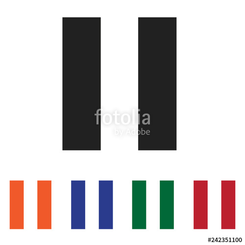 500x500 Pause Icon Vector Pause Button Symbol Isolated On White