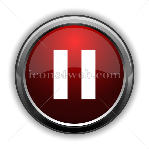 600x600 Pause Icon Red Glossy Web Icon With Shaddow