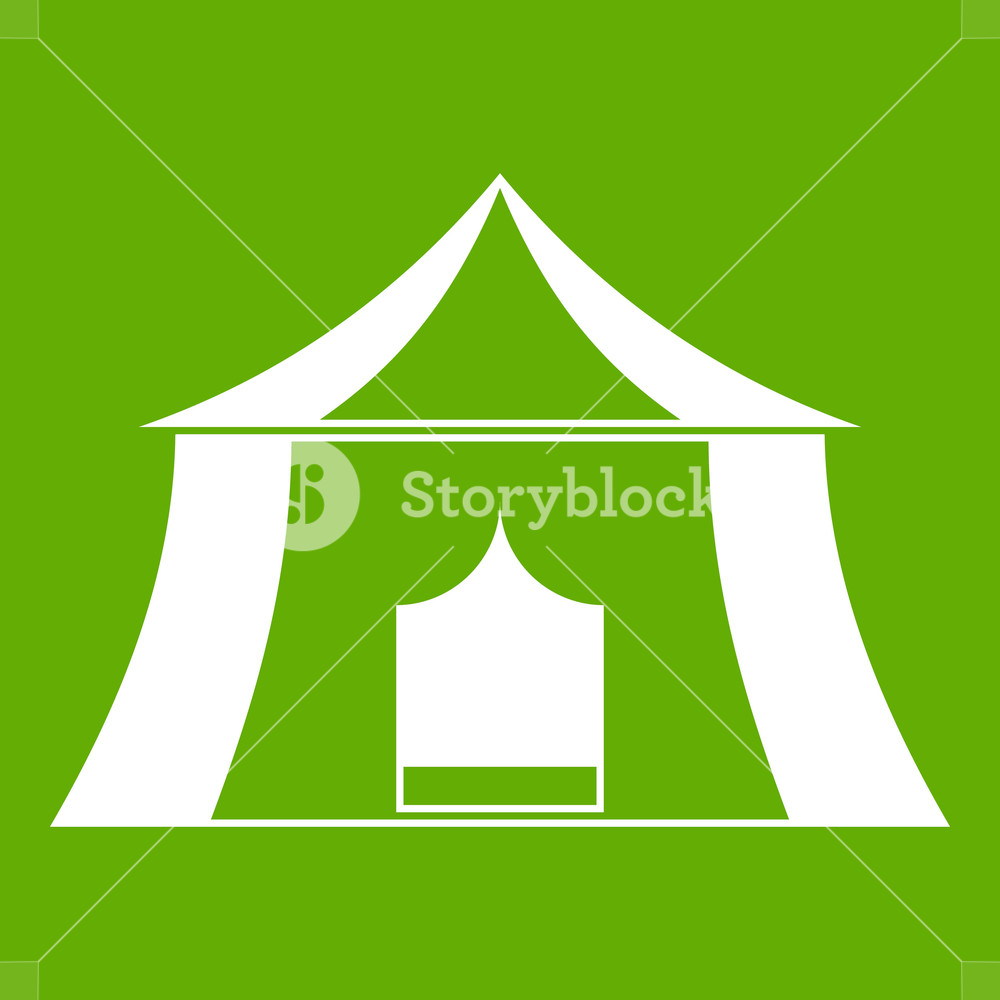 Hiking Pavilion Icon White Isolated On Green Background Vector 1000x1000 Hiking Pavilion Icon White Isolated On Green Background Vector