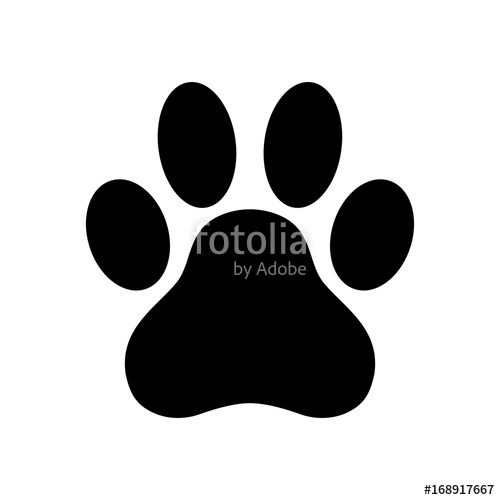 500x500 Dog Paw Print Paw Icon Vector Illustration Stock Image