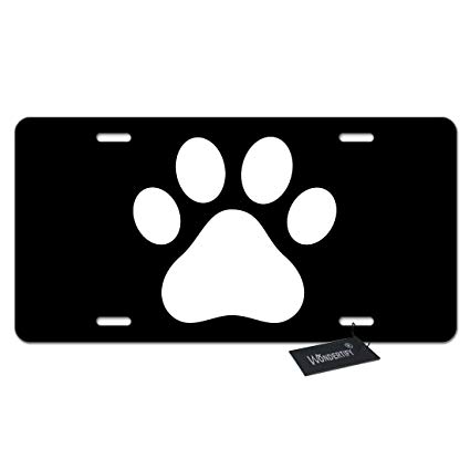 425x425 Wondertify License Plate White Dog Paw Footprint Icon