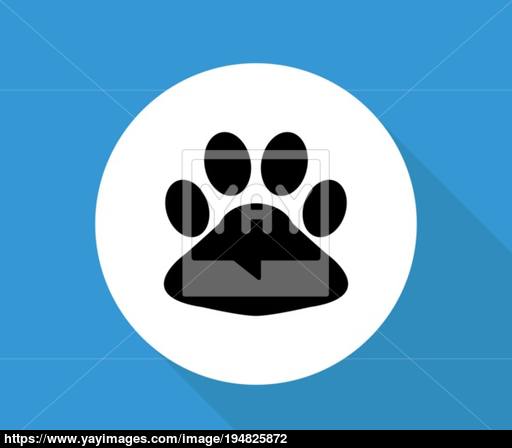 512x448 Dog Paw Icon Vector