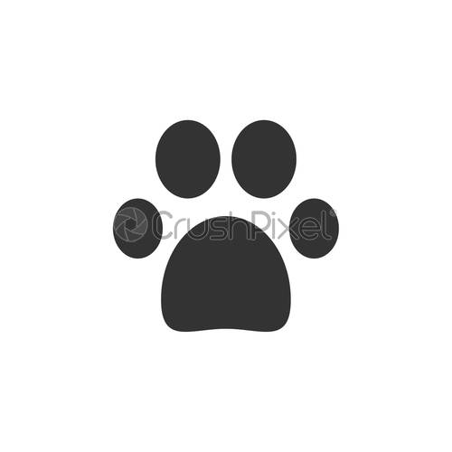 500x500 Paw Print Icon Graphic Design Template Vector, Stock Vector
