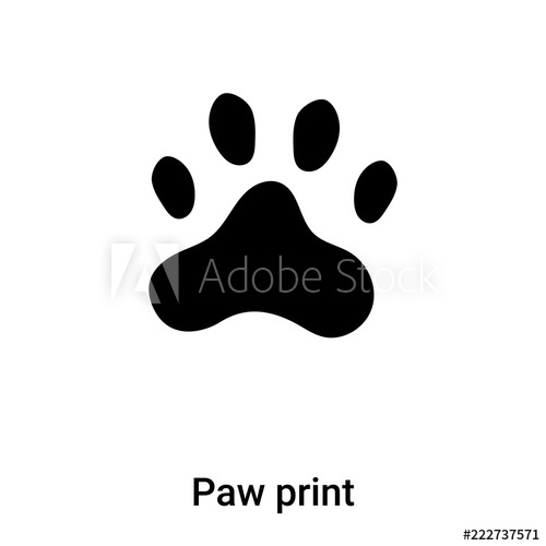 500x500 Paw Print Icon Vector Isolated On White Background, Logo Concept