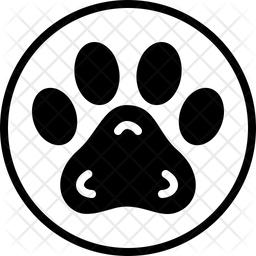 256x256 Pawprint Icon Of Glyph Style