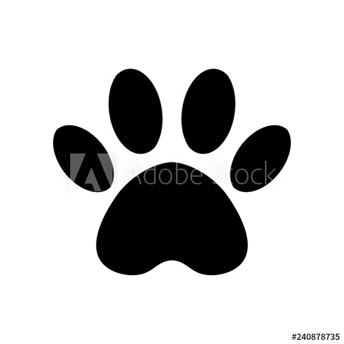 500x500 Vector Paw Print Icon Paw Of An Animal, Canine Footprints Trace