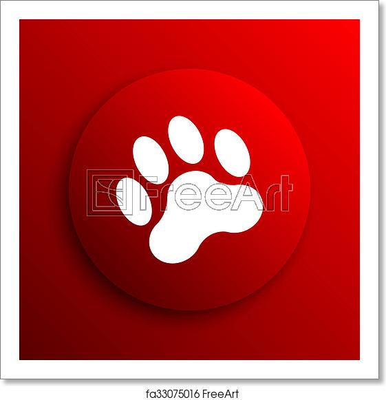561x581 Free Art Print Of Paw Print Icon Paw Print Icon Internet Button