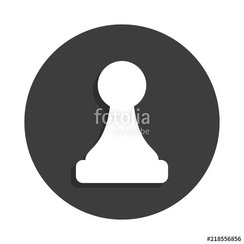 500x500 Chess Pawn Icon In Badge Style With Shadow Stock Image
