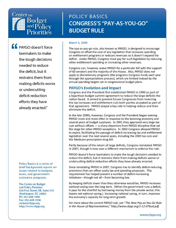612x792 Policy Basics The As You Budget Rule Center On Budget
