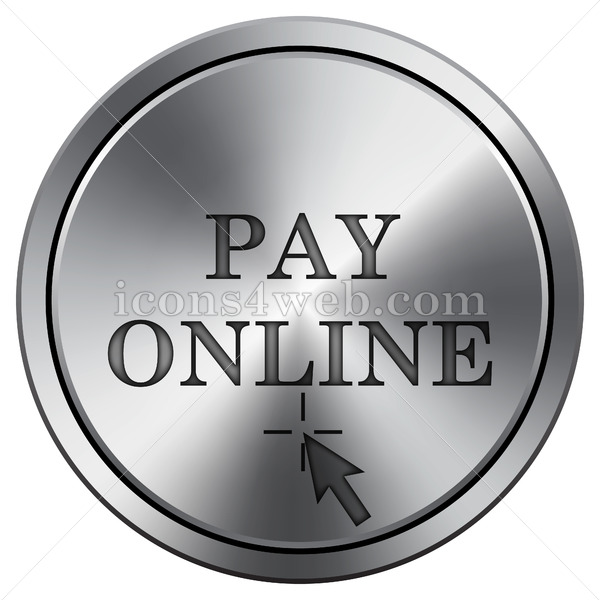 600x600 Pay Online Icon Round Icon Imitating Metal