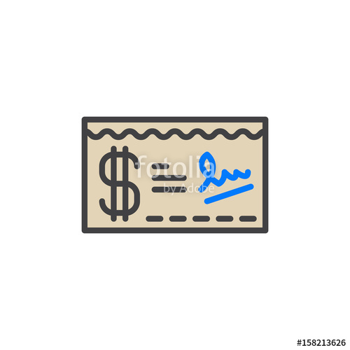 500x500 Paycheck Filled Outline Icon, Vector Sign, Colorful Illustration