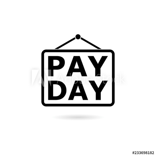 500x500 Black Payday Announcement, Flat Icon Or Logo Illustration