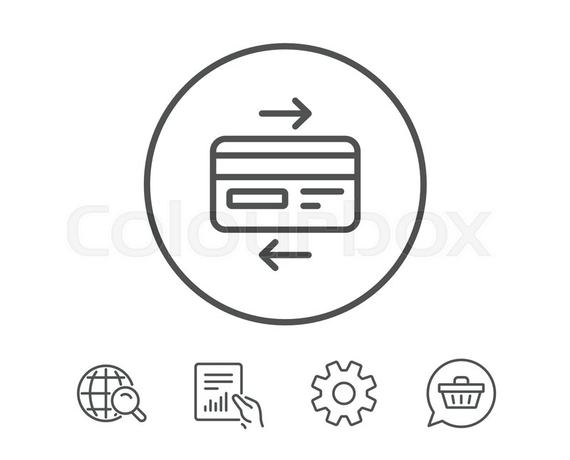 800x646 Credit Card Line Icon Bank Payment Stock Vector Colourbox