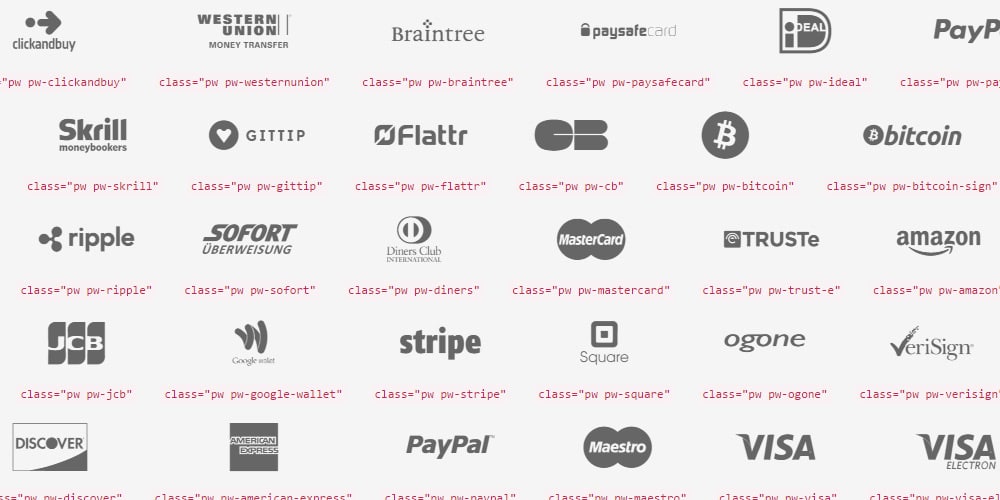 1000x500 Free Payment Method Credit Card Icon Set