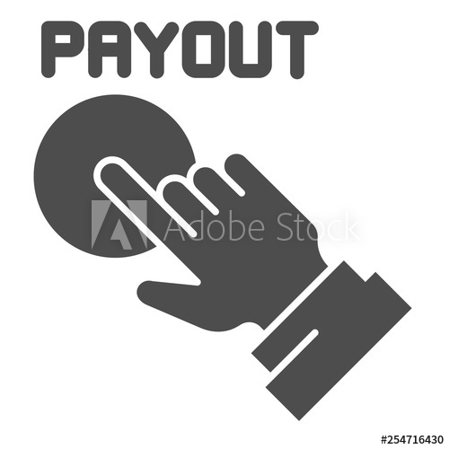 500x500 Payout Button Solid Icon Hand And Pay Button Vector Illustration