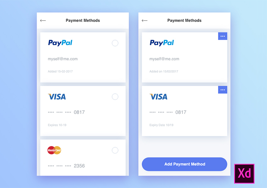 850x600 Payment Methods Free Ui Kit