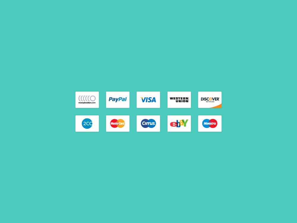 1000x750 Free Payment Method Credit Card Icon Set