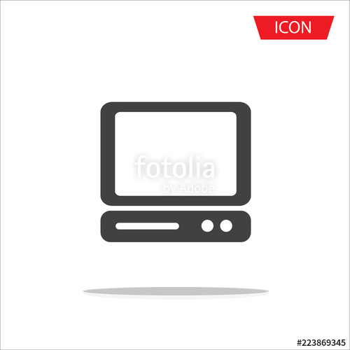 500x500 Monitor Vector Icon Pc Icon Desktop Computer Sign Isolated