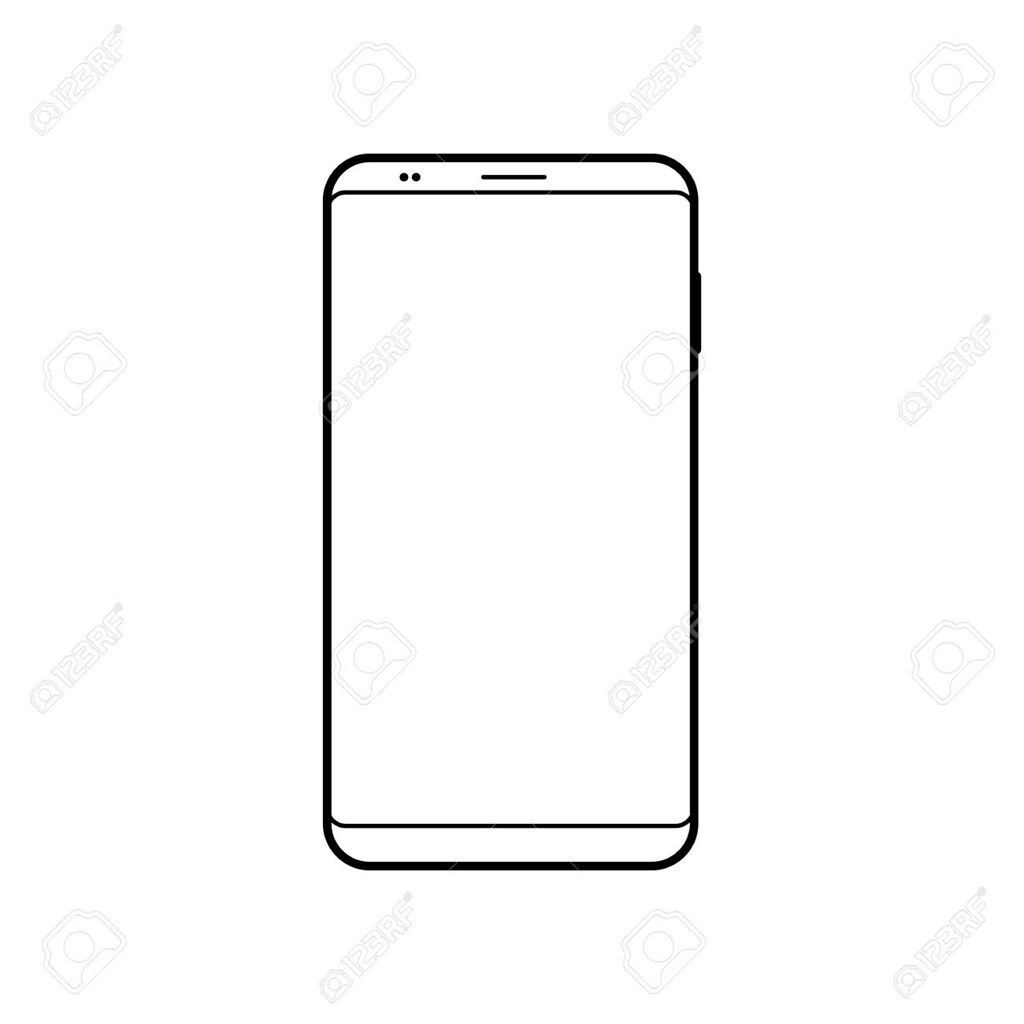 1024x1024 Empty Smartphone Icon Cell Phone Symbol Mobile Gadget