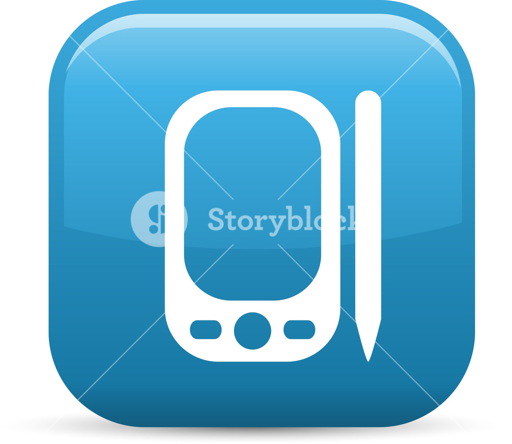 1000x867 Pda With Stylus Elements Glossy Icon Royalty Free Stock Image