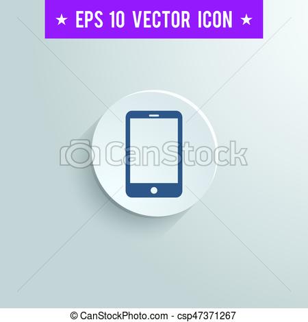 450x470 Smartphone Symbol Icon On Gray Shaded Background Stylish