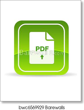 292x382 Green Pdf Document Icon, Art Print Barewalls Posters Prints