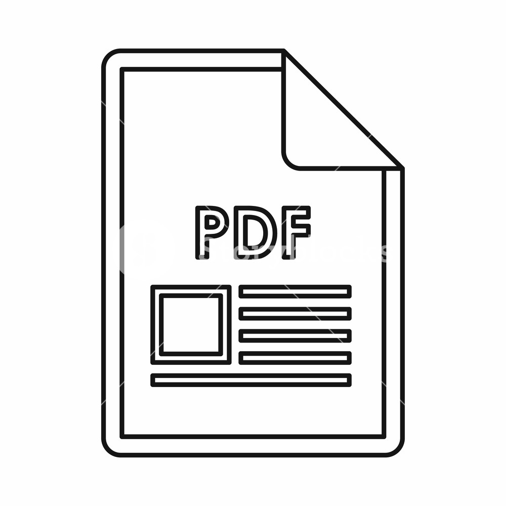 1000x1000 Pdf Document Icon In Outline Style Isolated On White