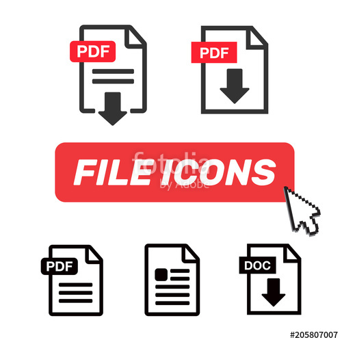 Document Icon Set Icons Pdf Download Icon Stock Image 500x500 Document Icon Set Icons Pdf Download Icon Stock Image