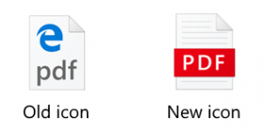 pdf changed to microsoft edge icon