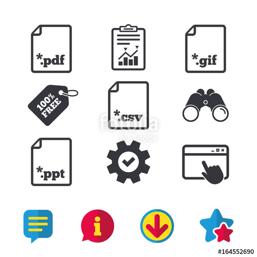 500x500 Download Document Icons Extensions Symbols Pdf, Gif, Csv