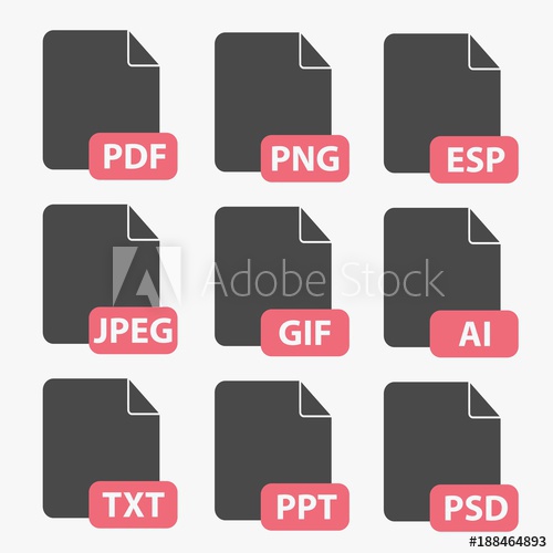 500x500 Formats Vector Icon Set Pdf, Png, Gif, Txt