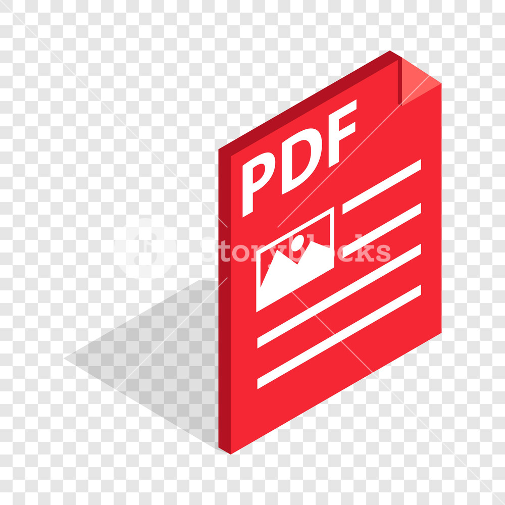 1000x1000 Document Format Pdf Isometric Icon On A Transparent