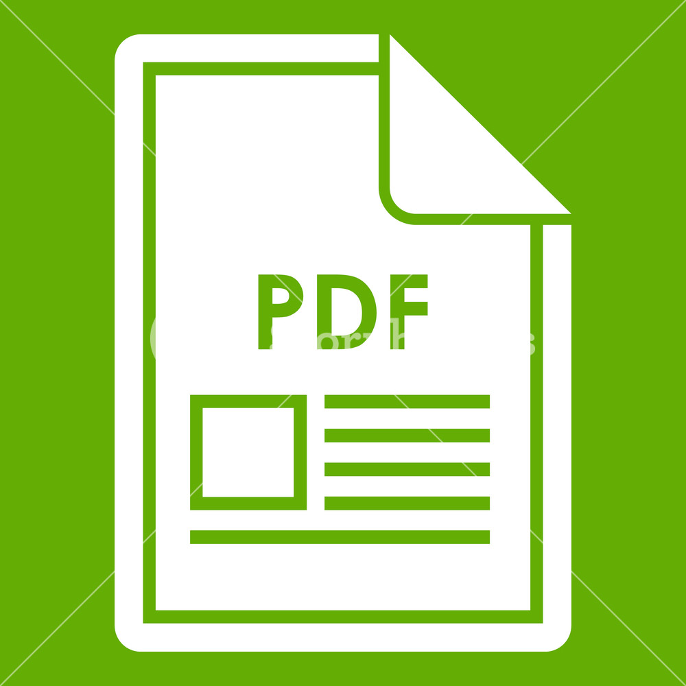 1000x1000 Pdf Icon White Isolated On Green Background Vector