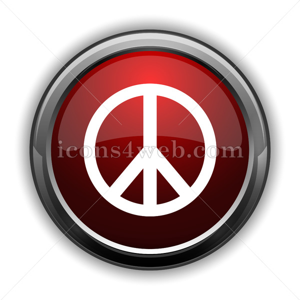 600x600 Peace Icon Red Glossy Web Icon With Shaddow